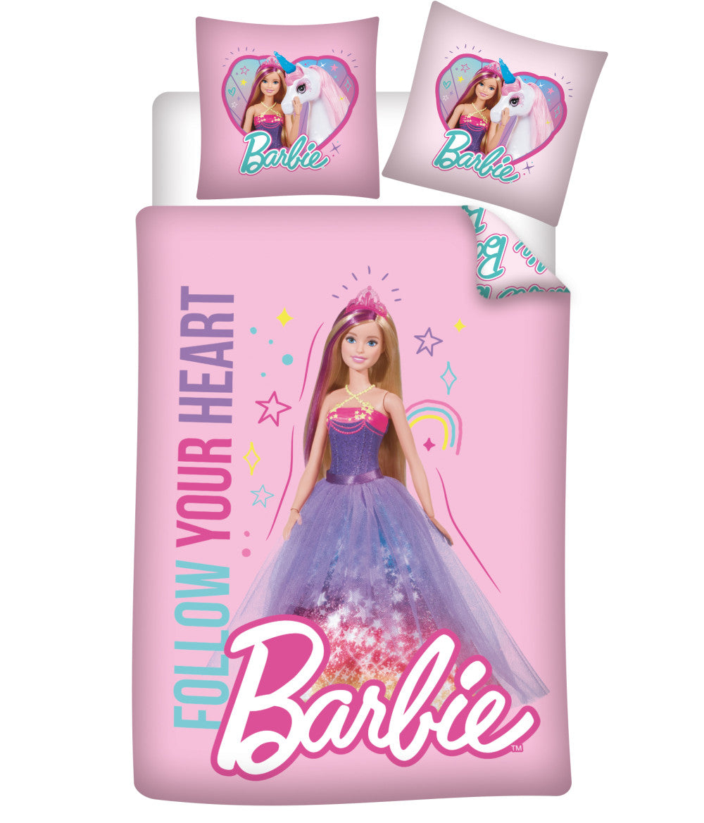 Barbie Doll Princess Toddler Size Duvet Cover Set 100 x 135 cm 100% COTTON - Unicorn