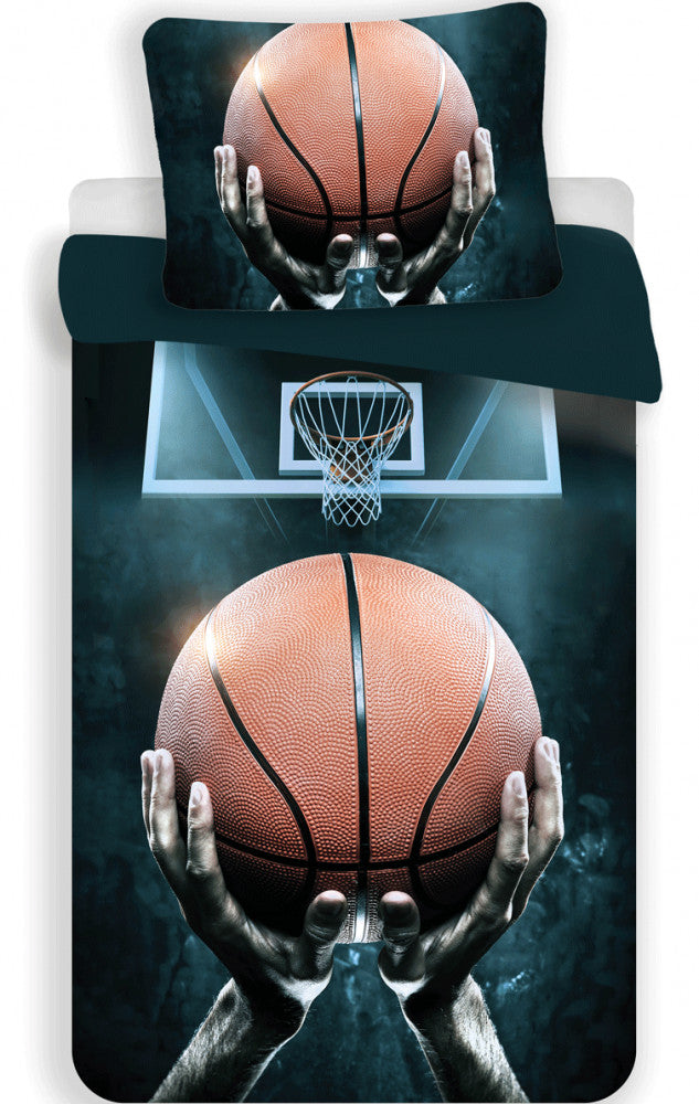 Basketball Single Duvet Cover Set - 140 x 200 cm - 100% COTTON