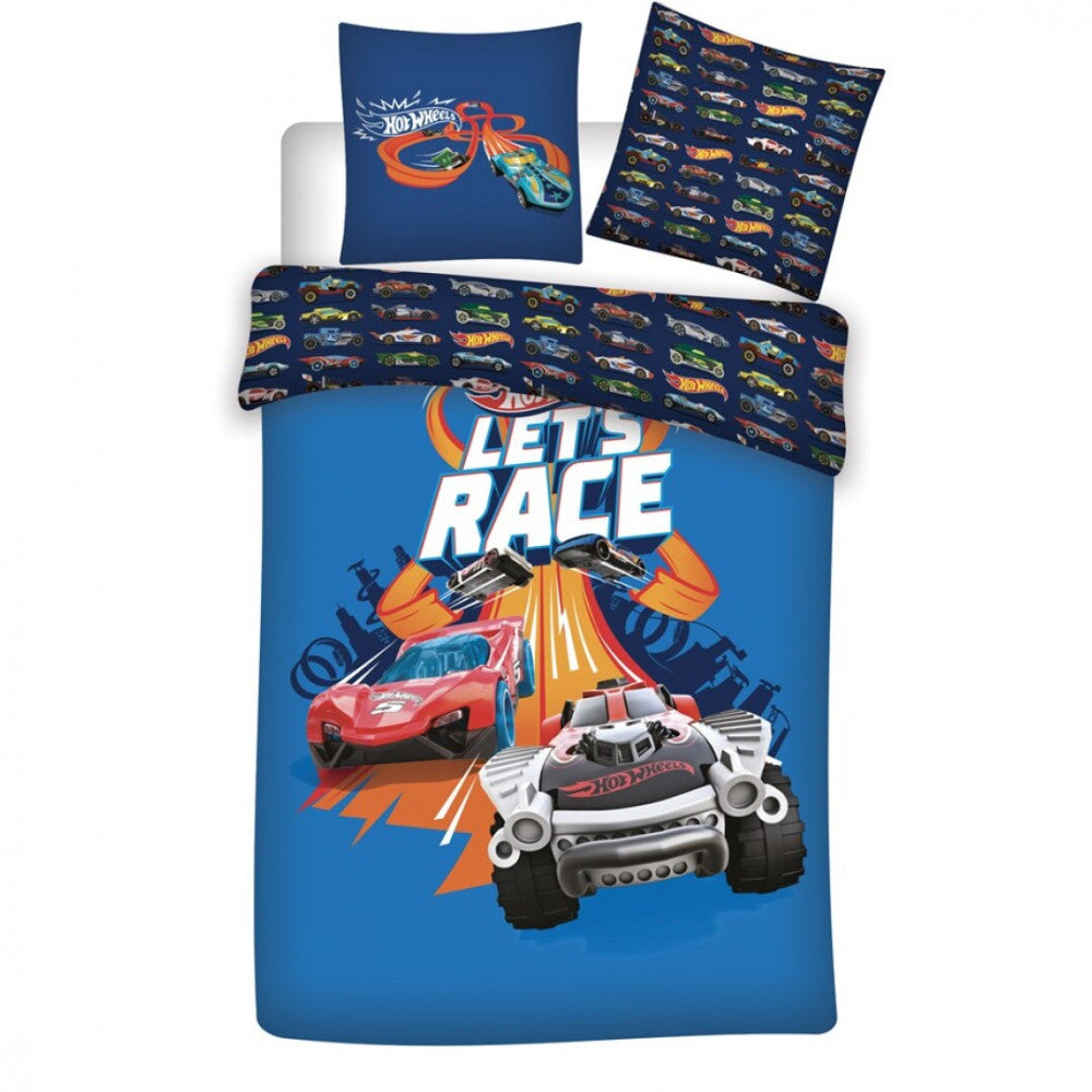 Hot Wheels Single Duvet Cover Set 140 x 200 cm Bojest