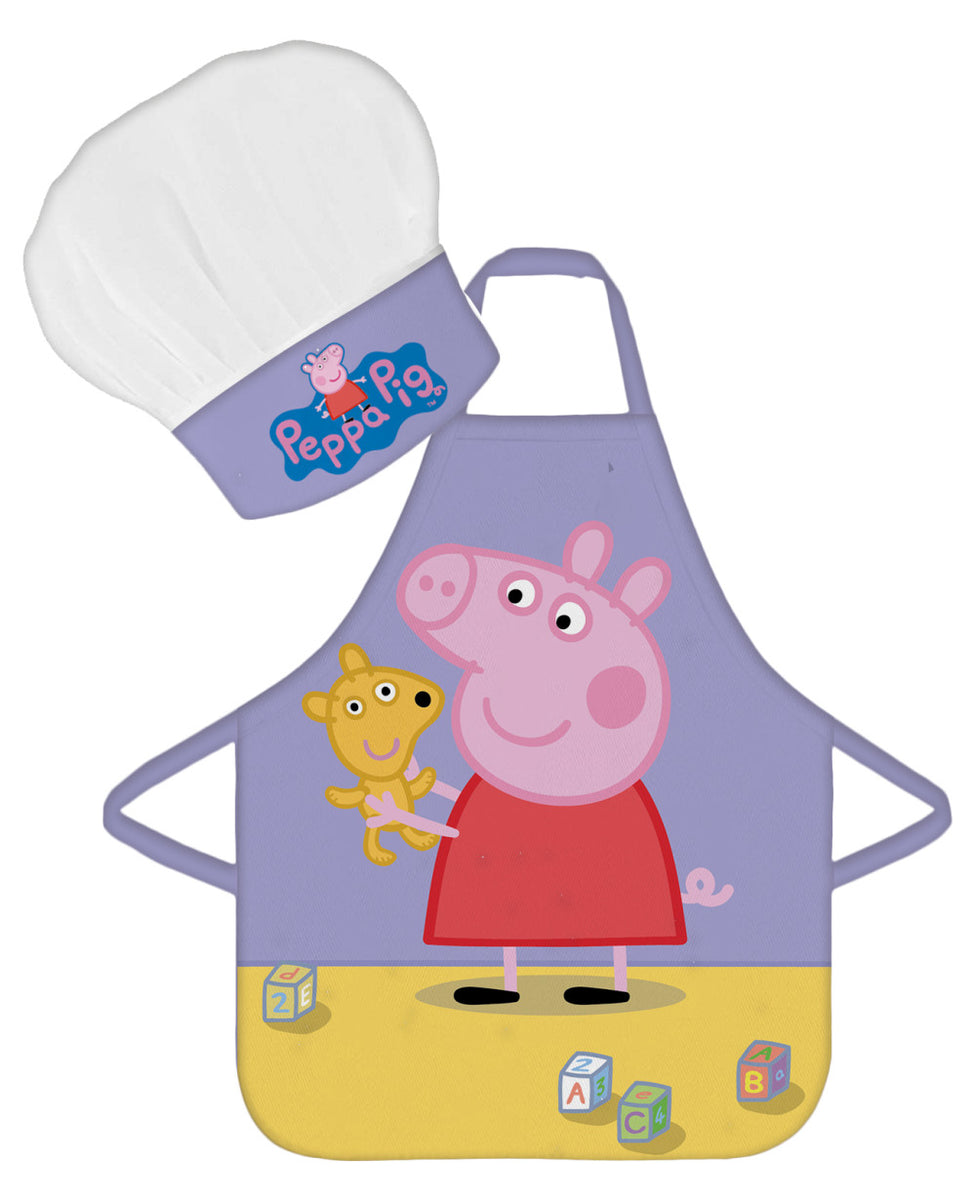 Peppa Pig Apron and Chef's Hat Set. Age 38 years Teddy Bear Bojest