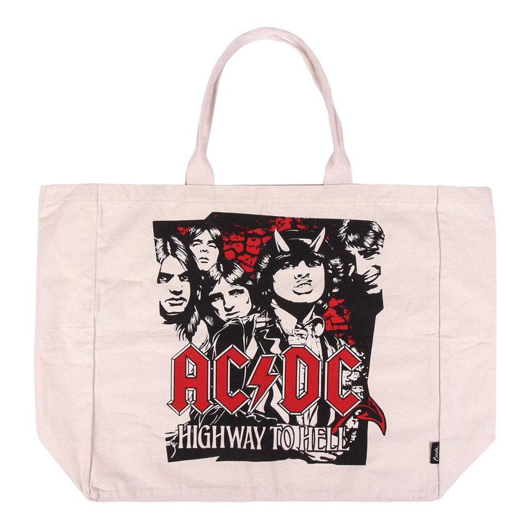 ACDC Shopping Shoulder Bag 47 x 45 cm 100% Natural COTTON 'Highway to Hell'