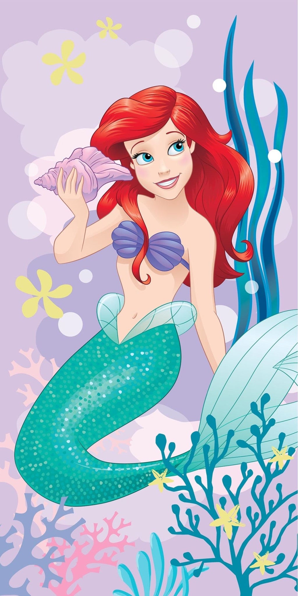 Disney Princess Ariel Bath Beach towel 140 x 70 cm 100% Cotton - Little Mermaid