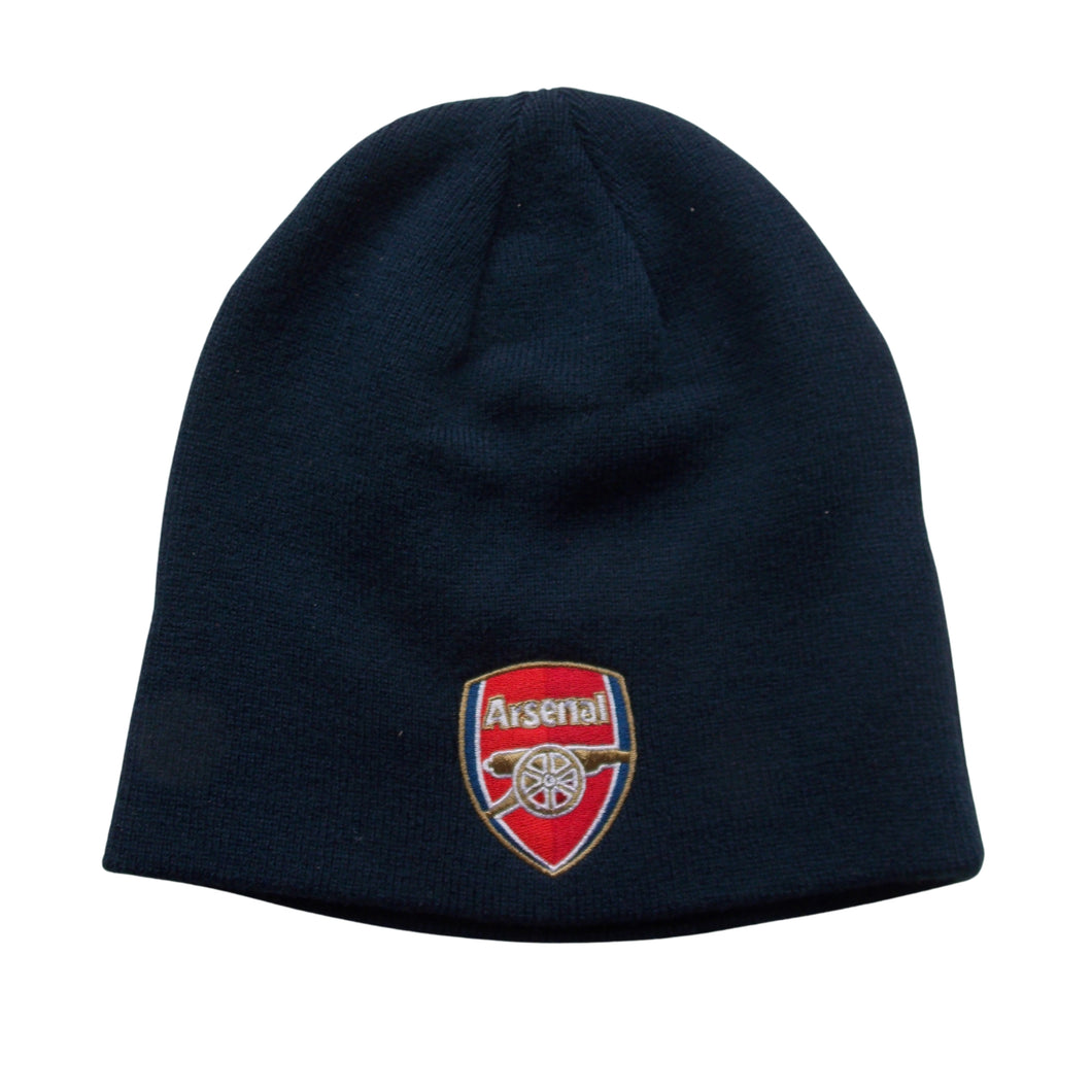 Arsenal Football Club Knitted Beanie Hat - Gunners Crest - Adult One Size Blue