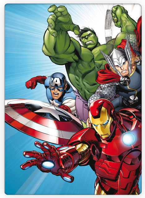 Marvel Avengers Fleece Throw Blanket 100 x 140 cm. Iron Man Thor Cap Hulk