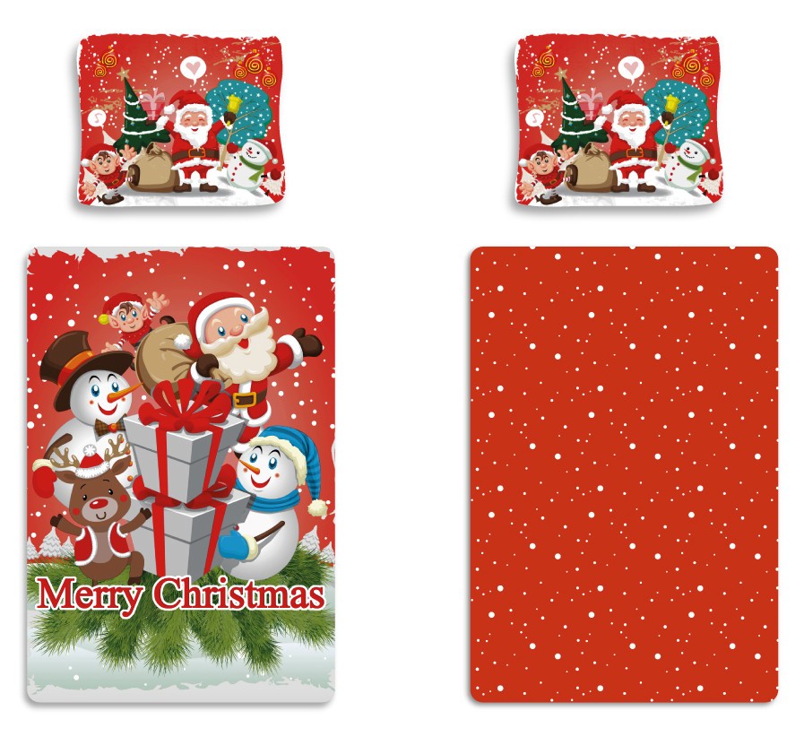 Santa Claus Christmas Single Duvet Cover Set 100% COTTON 140 x 200 cm