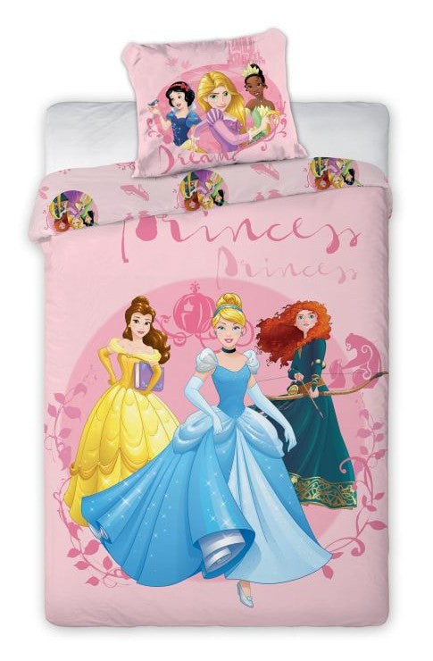Disney Princess Single Duvet Cover Set 140 x 200 cm 100% COTTON Cinderella Belle