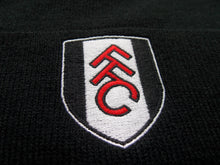 Load image into Gallery viewer, Fulham Football Club Knitted Cuffed Beanie Hat - Crest - Adult One Size Black
