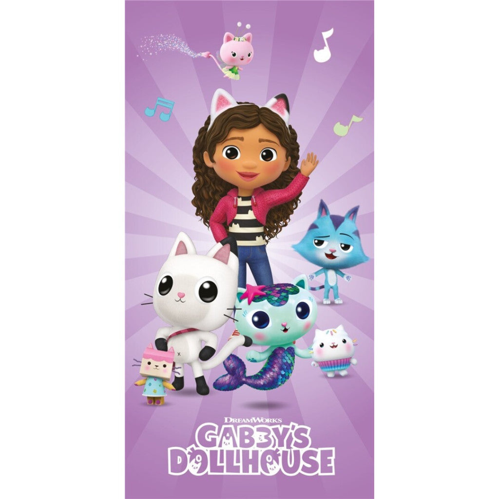 Gabby's Dollhouse Bath Beach towel 140 x 70 cm 100% COTTON Pandy Paws Mercat