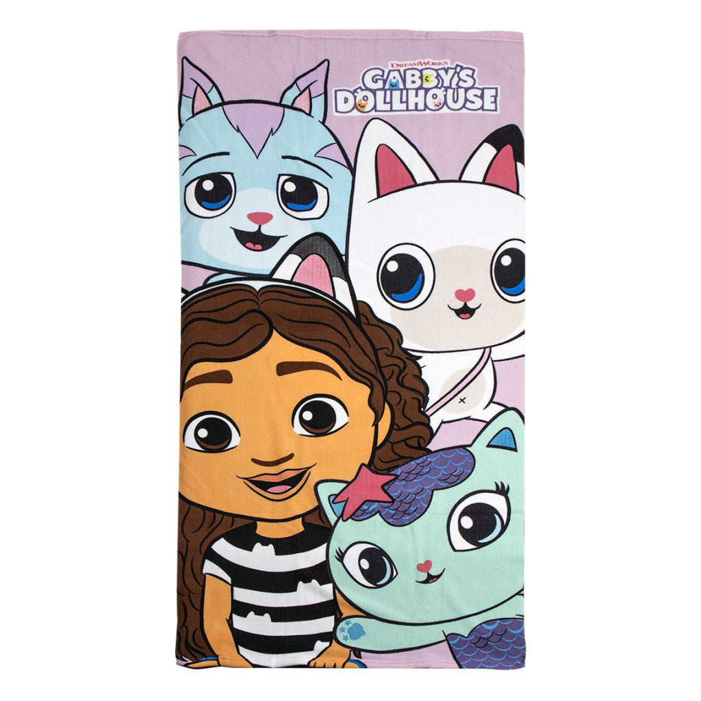 Gabby's Dollhouse Bath Beach towel 140 x 70 cm FAST DRY Pandy Paws Mercat