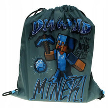 Load image into Gallery viewer, Minecraft Drawstring Gym Bag Backpack 32 x 36 cm Diamond Miner
