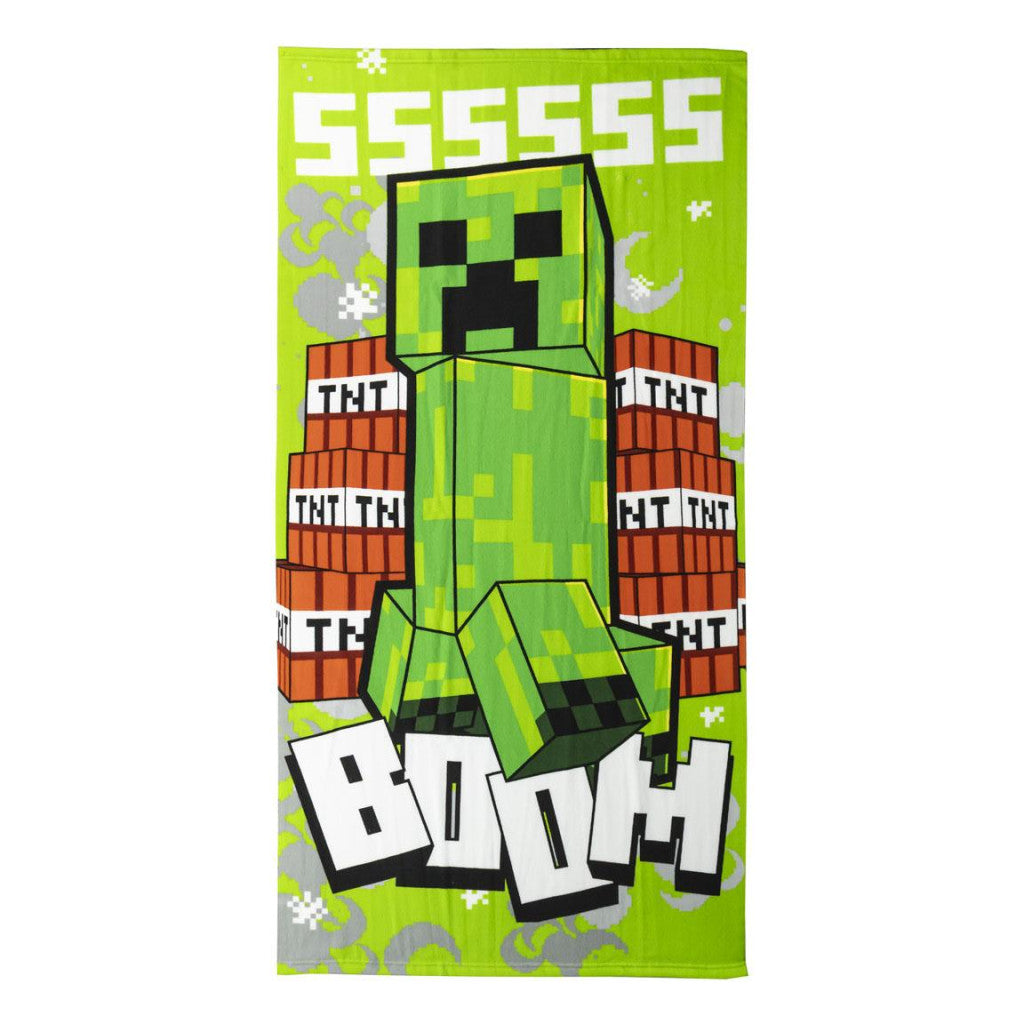 Minecraft Bath Beach Towel 140 x 70 cm Fast Dry - Hostile Mob Creeper