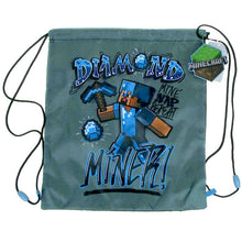 Load image into Gallery viewer, Minecraft Drawstring Gym Bag Backpack 32 x 36 cm Diamond Miner
