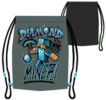 Load image into Gallery viewer, Minecraft Drawstring Gym Bag Backpack 32 x 36 cm Diamond Miner
