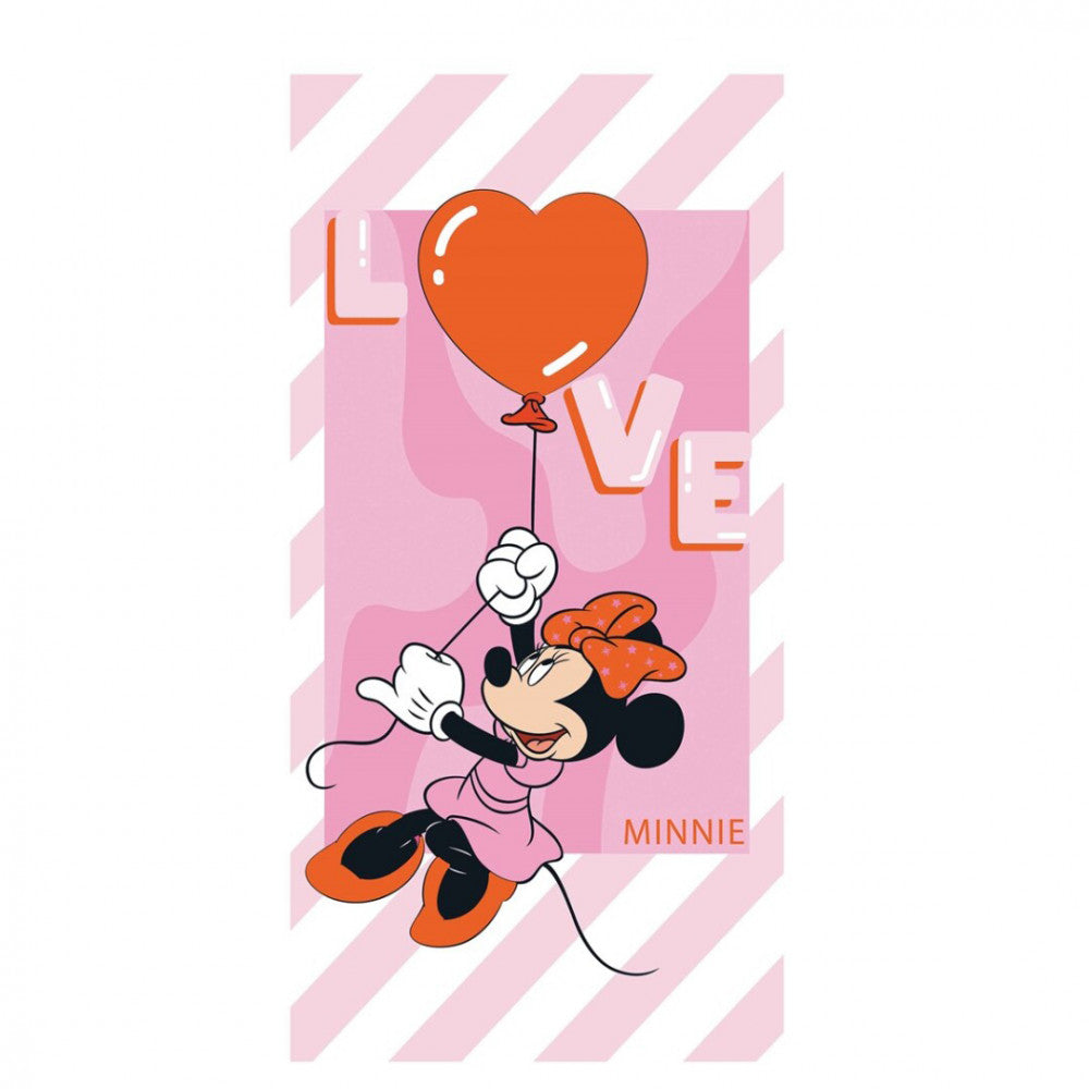 Disney Minnie Mouse Bath Beach Towel 140 x 70 cm 100% COTTON Love Heart Balloon