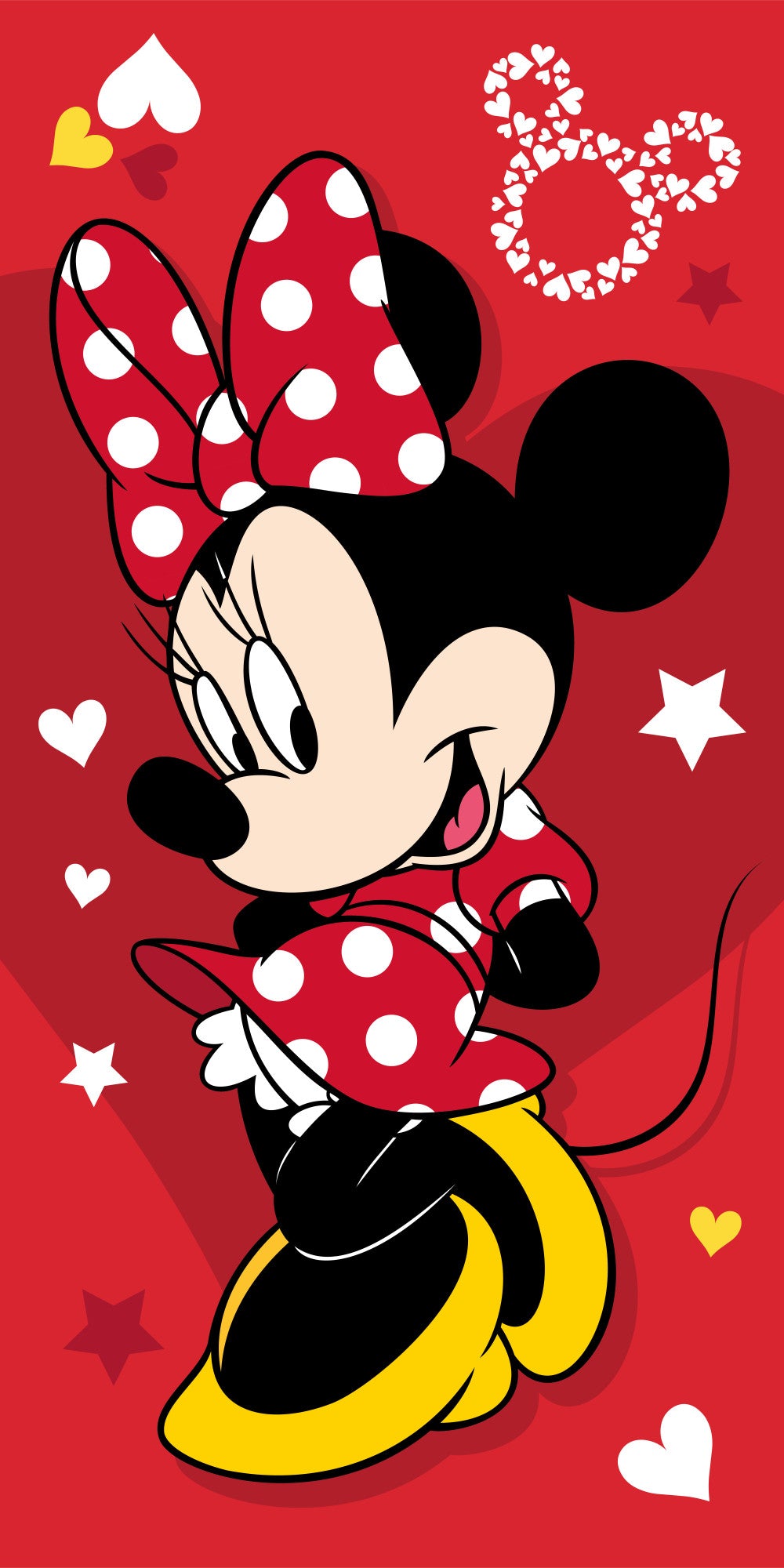 Disney Minnie Mouse Bath Beach towel 140 x 70 cm 100% COTTON Love Hearts