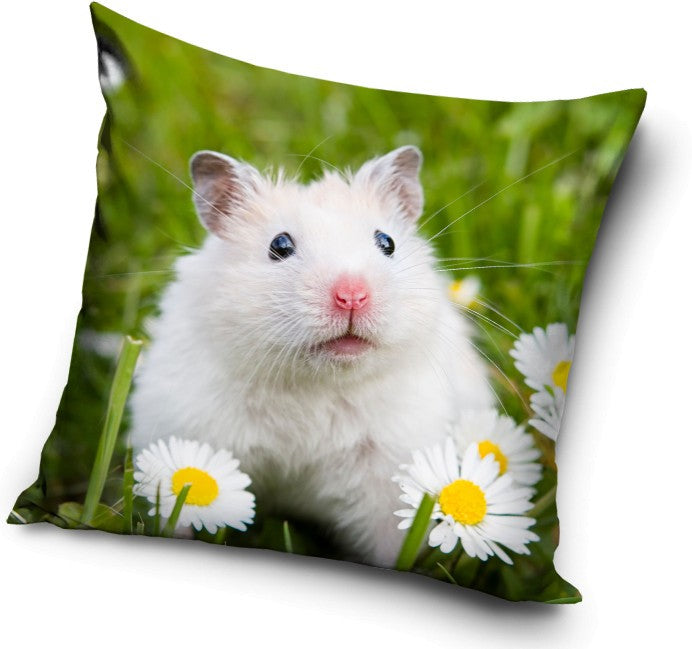 Cute Fluffy Mouse Cushion cover/Pillowcase 38 x 38 cm Daisy Flowers