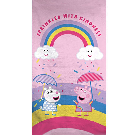 Peppa Pig Bath Beach towel 140 x 70 cm 100% COTTON - 'Sprinkled with Kindness'