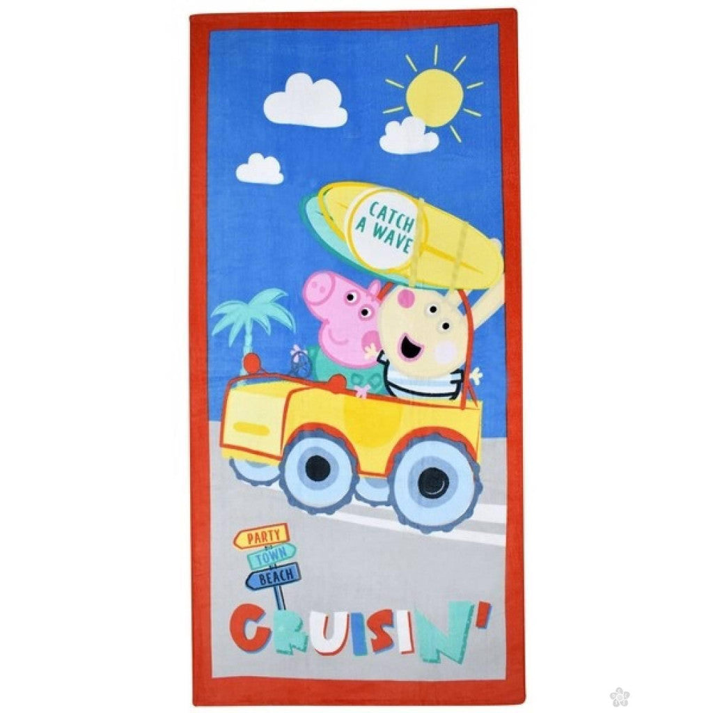 Peppa Pig Bath Beach towel 140 x 70 cm 100% COTTON - Surfing