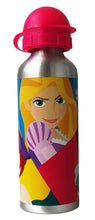 Load image into Gallery viewer, Disney Princess Aluminium Water Bottle 520 ml 22 cm tall Rapunzel Belle Arial
