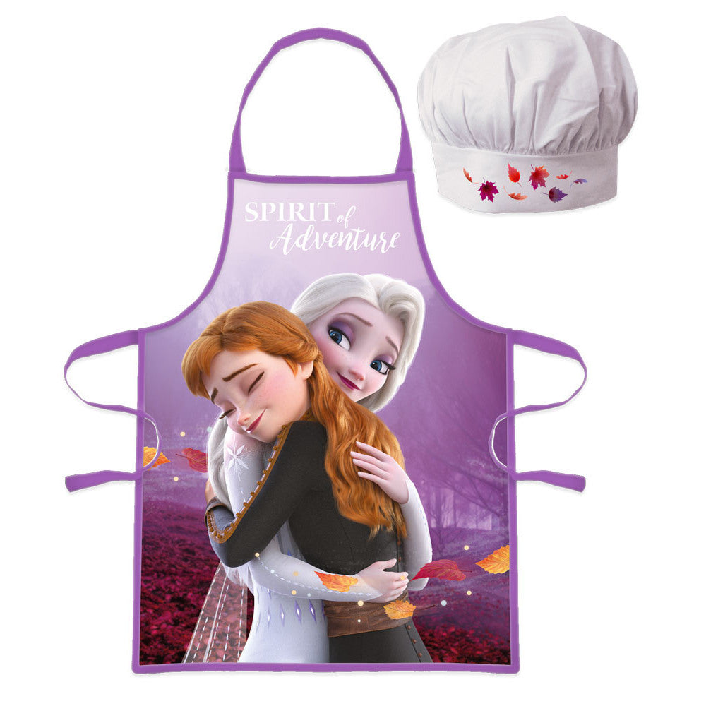 Disney FROZEN Apron and Chef's Hat Set. Princesses Anna & Elsa