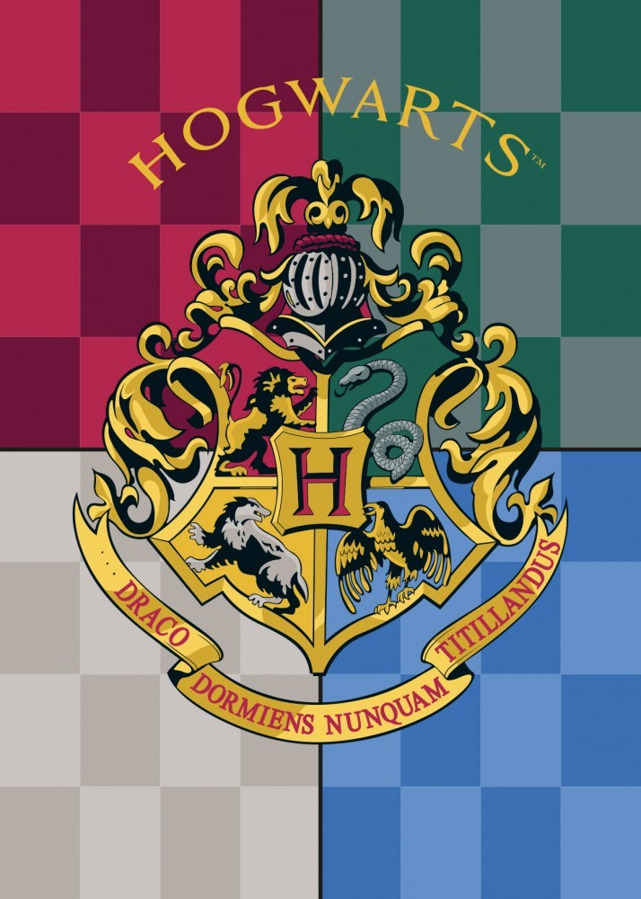 HARRY POTTER Hogwarts Coat of Arms Fleece Blanket 100 x 140 cm