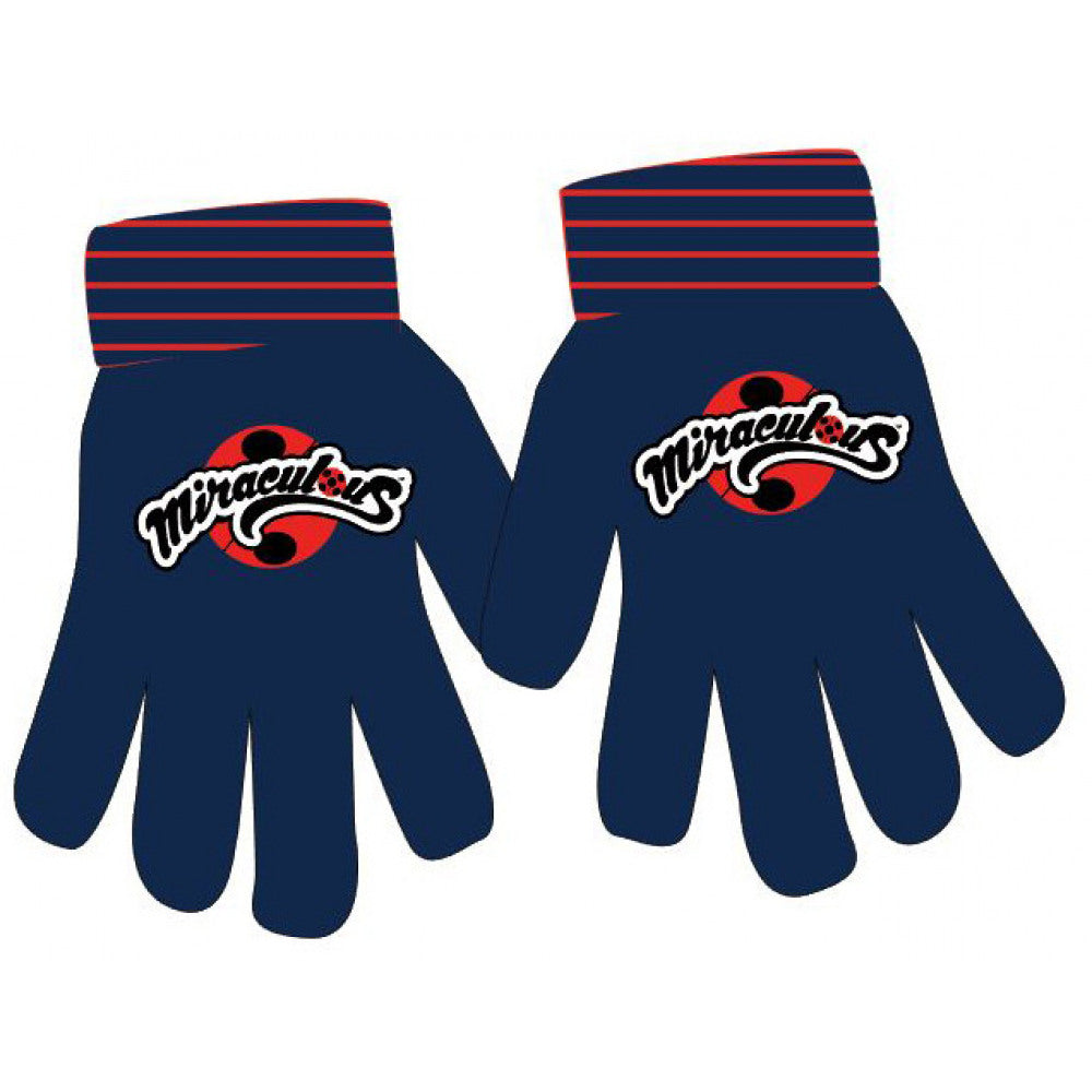 Miraculous LadyBug Winter Gloves 1 Size, Stretchy Acrylic Aged 36 yea Bojest