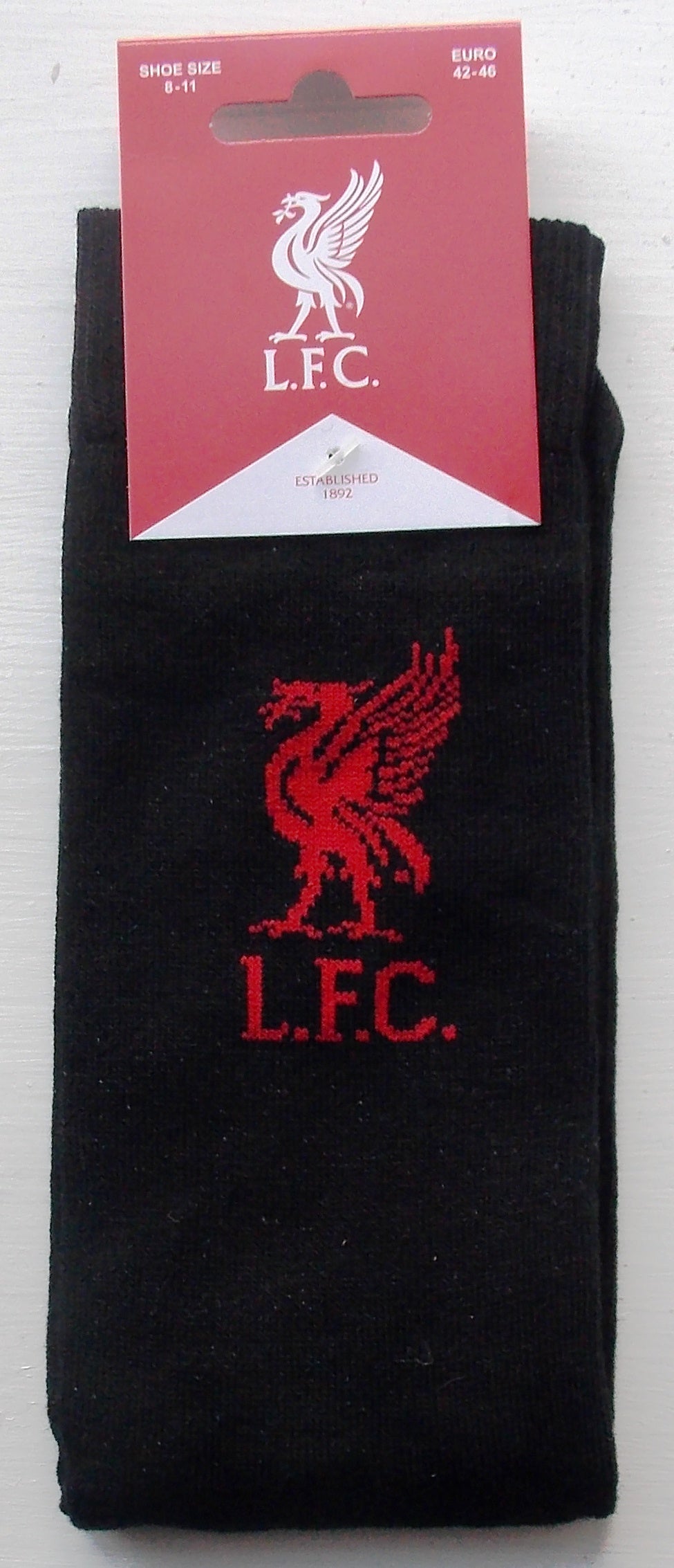 Liverpool FC Logo Socks - Black -Size 8-11. Polycotton