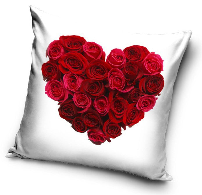 Valentine Love Heart Cushion Cover/Pillowcase 38 x 38 cm Various Designs - Rose