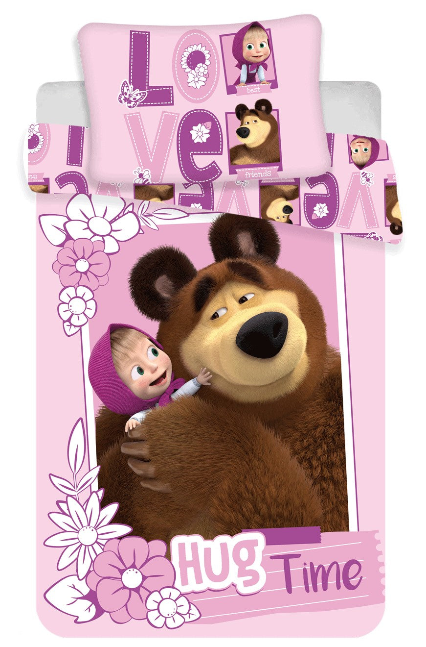 Masha and the Bear Toddler/Baby Size Duvet Cover Set 100 x 135 cm 100% COTTON