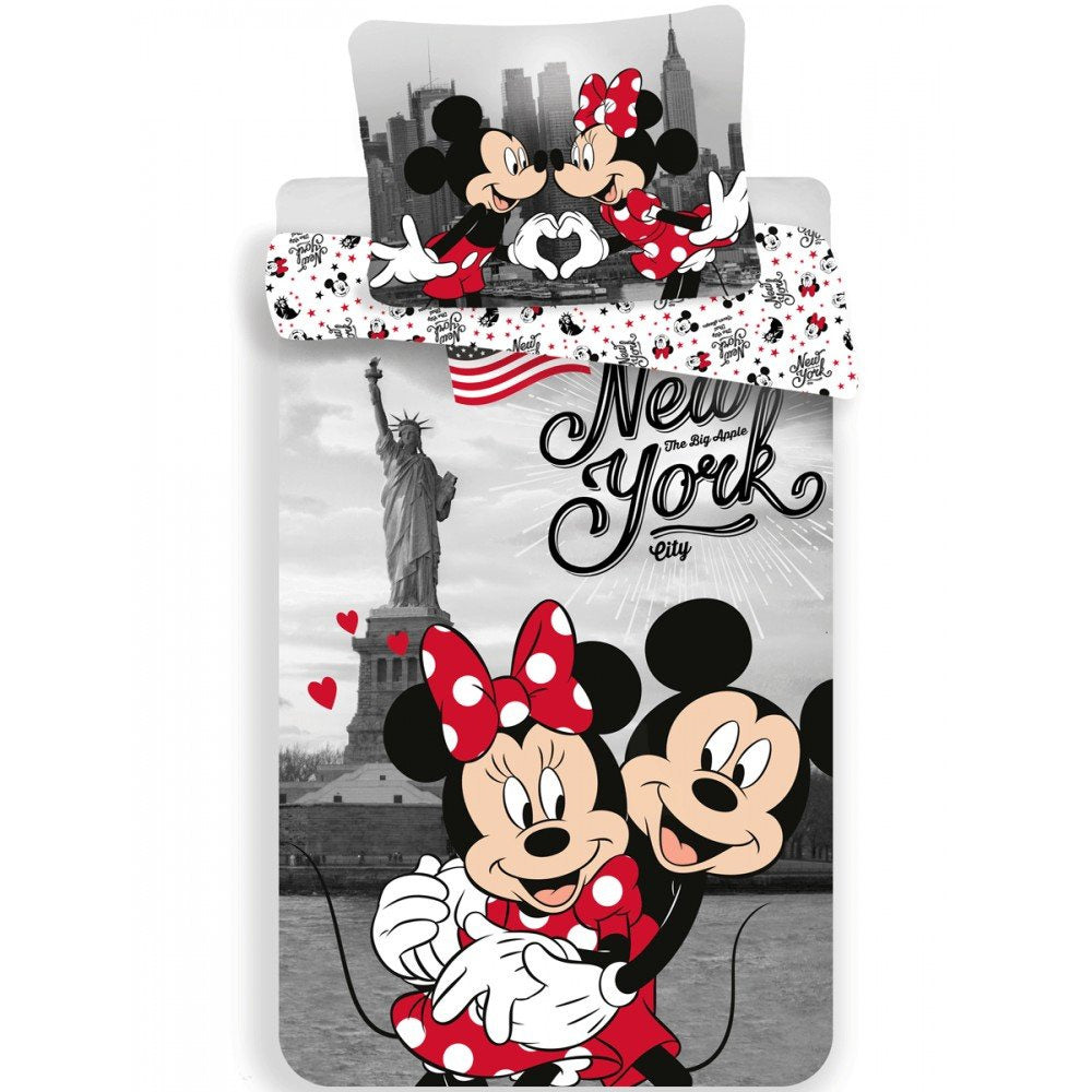 Disney Mickey & Minnie Mouse New York Single Duvet Cover Set