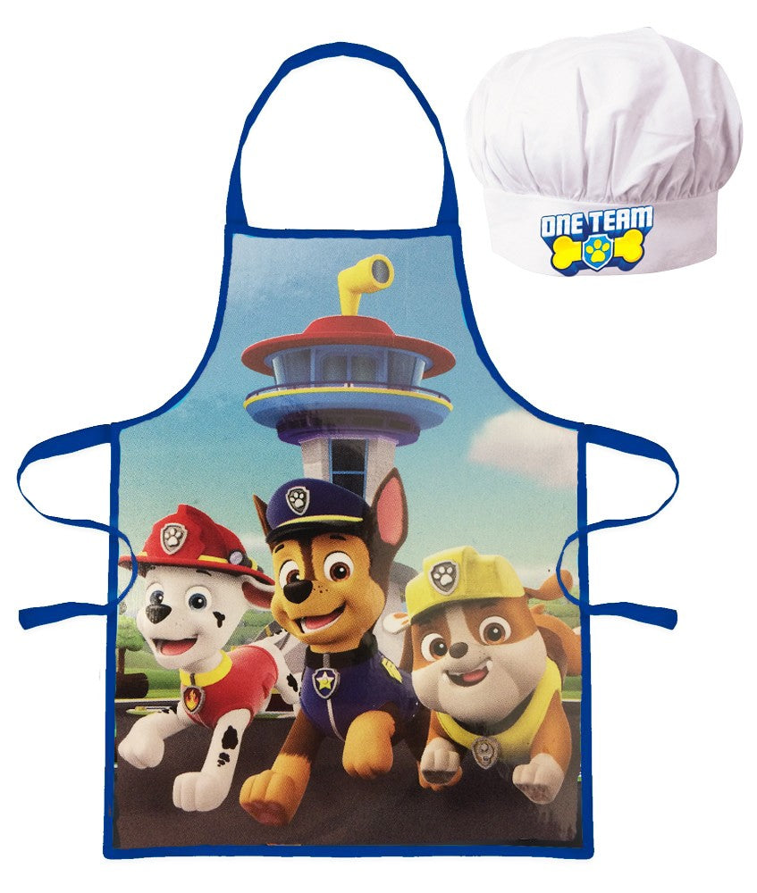 Paw Patrol Pups Apron and Chef Hat Set. Marshall Chase Rubble.