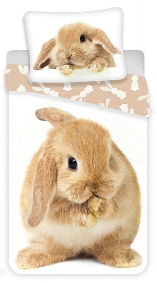 Bunny Rabbit Single Duvet Cover Set 140 x 200 cm 100% COTTON