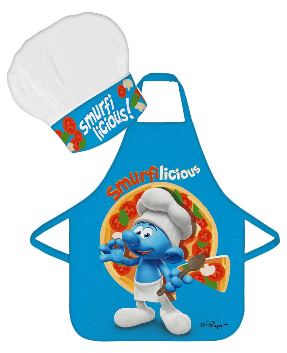 The Smurfs Apron and Chef's Hat Set. Age 3-8 years Chef Smurf