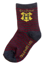 Load image into Gallery viewer, Harry Potter Children&#39;s socks 2 Sizes 23-30 Polycotton. Hogwarts &quot;H&quot;
